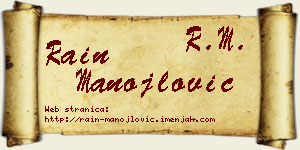 Rain Manojlović vizit kartica
